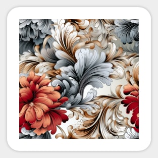 Winter inspired colorful silver sage flower pattern Sticker